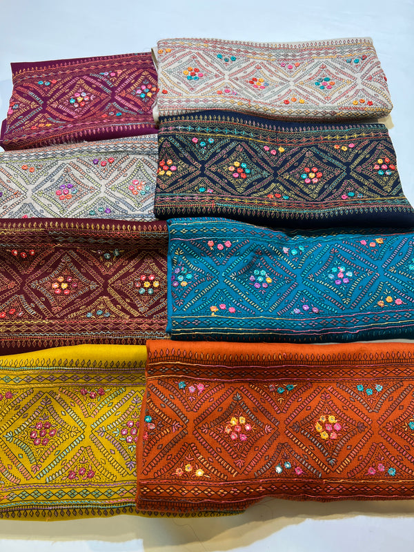 KASHMIRI KACHA TANKA PASHMINA SHISHA WORK SHAWL