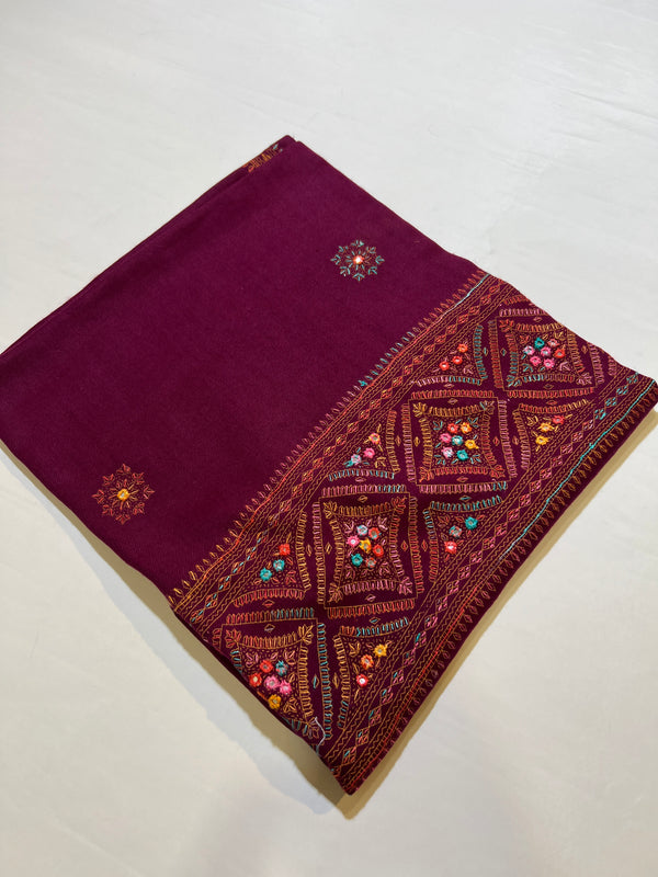 KASHMIRI KACHA TANKA PASHMINA SHISHA WORK SHAWL