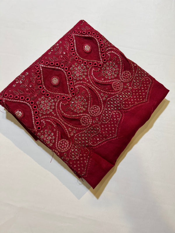 EMBROIDED DHANAK PEACH WOOL 3 pc KAANI SHAWL