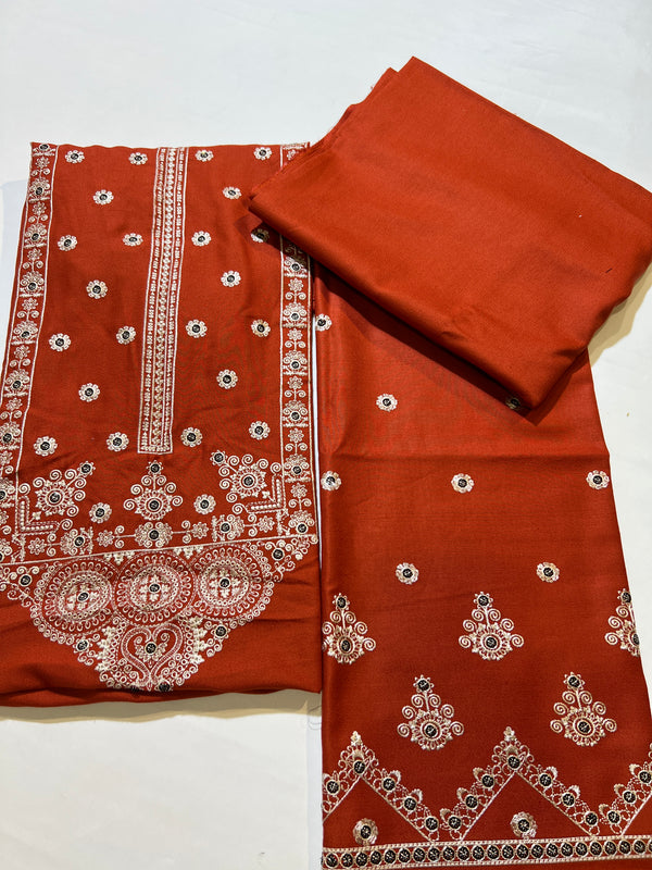 2 P DHANAK EMBROIDED