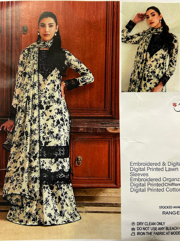 ANEELAS WHITE BLACK LAWN