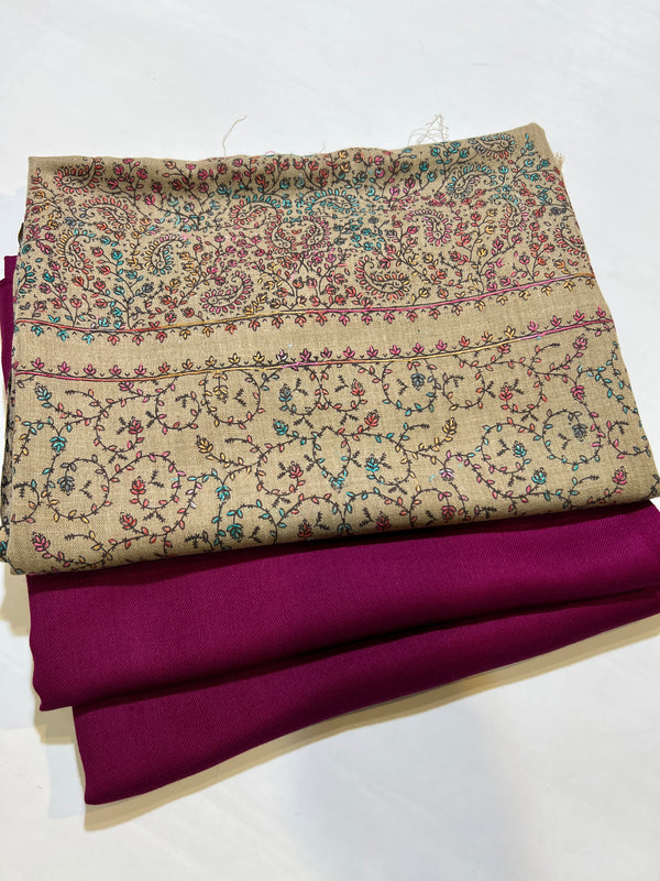 KASHMIRI KACHA TANKA PASHMINA VOOL 3 PC