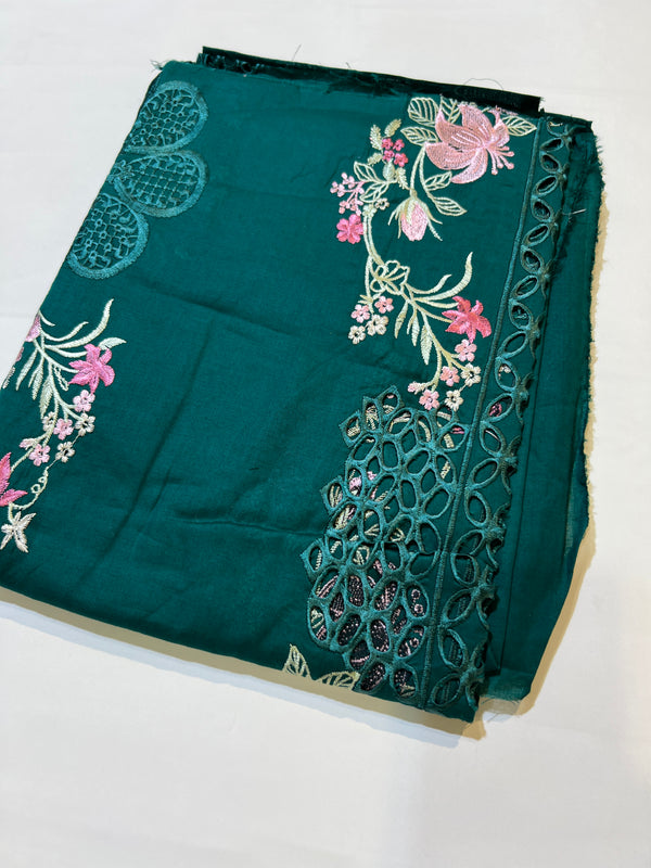 BATIQ GREEN LAWN EMBROIDED CHIKENKARI