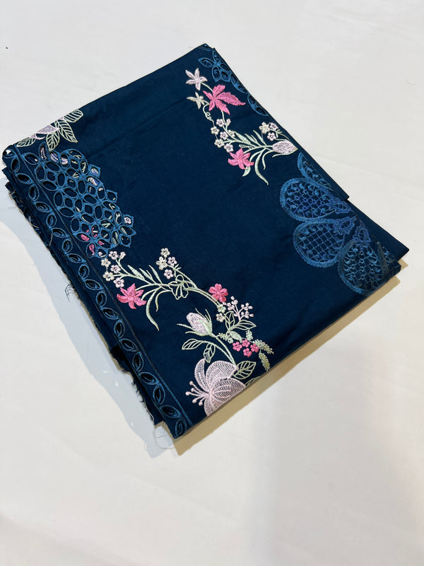 BATIQ ZINK BLUE LAWN EMBROIDED CHIKENKARI