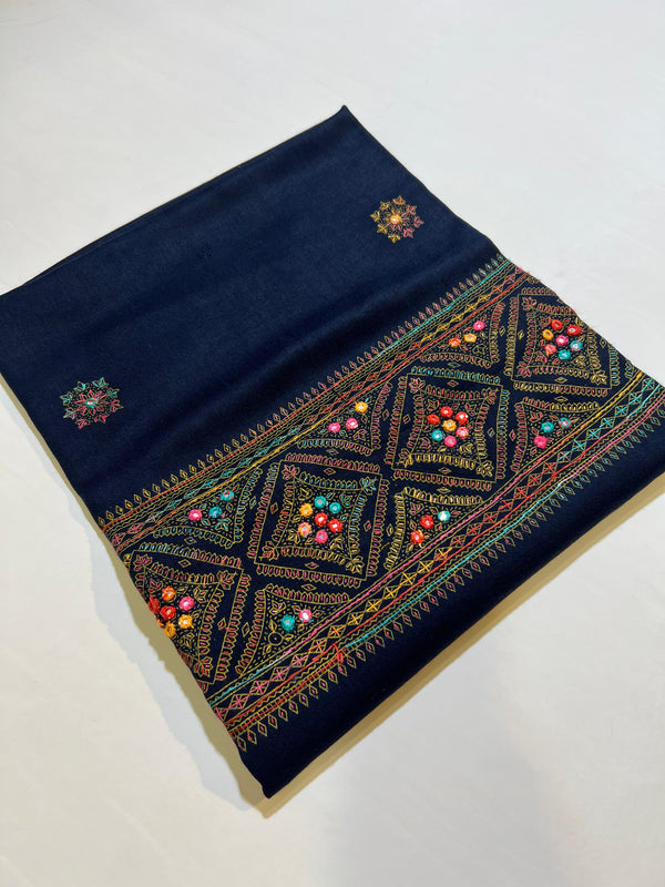 KASHMIRI KACHA TANKA PASHMINA SHISHA WORK SHAWL